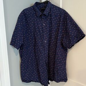 Men's Navy Floral Short Sleeve Shirt